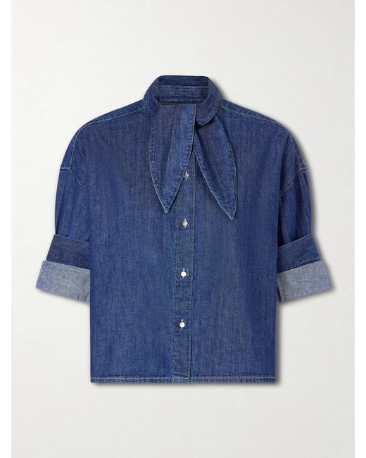 Twp Blue Tie One On Detailed Denim Shirt