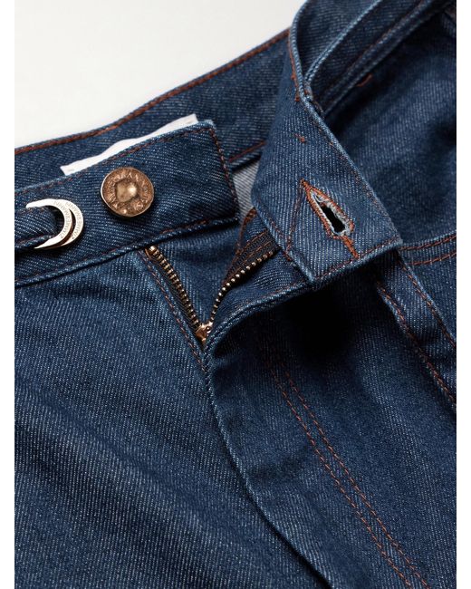 Zimmermann Blue Illuminate Belted High-Rise Wide-Leg Jeans