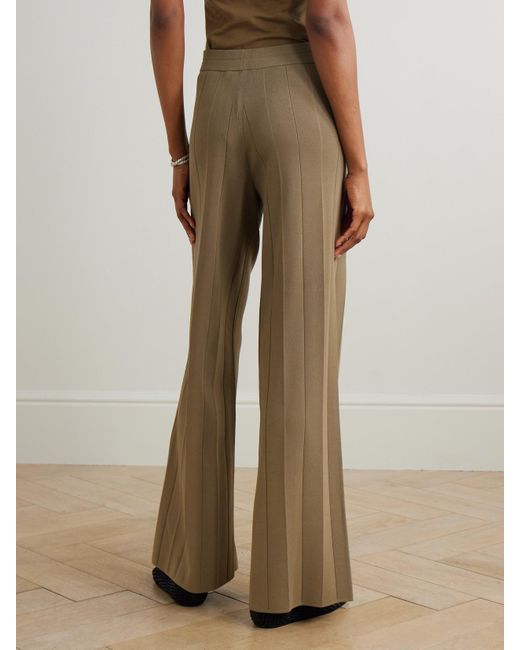 Max Mara Natural Lama Hose Aus Geripptem Jersey Mit Weitem Bein
