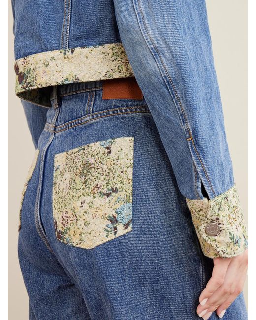 ALÉMAIS Blue Marcel Printed Straight-Leg Jeans