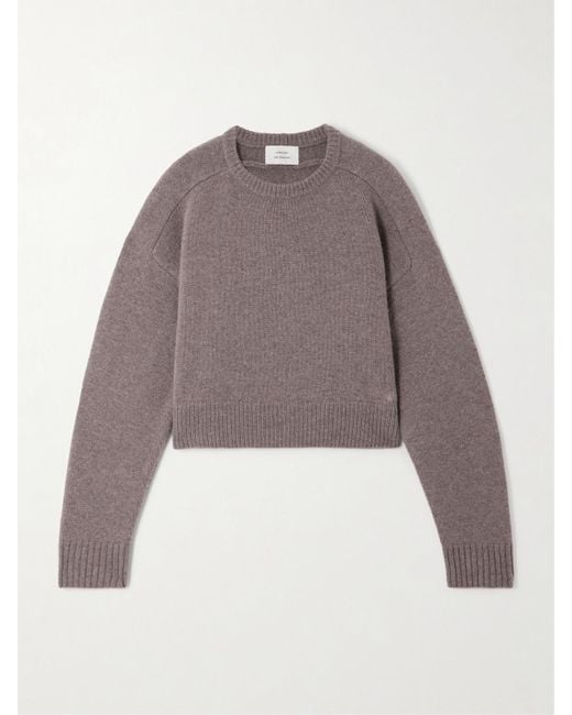 Loulou de Saison Brown Bruzzi Verkürzter Pullover Aus Einer Gerippten Woll-Kaschmirmischung
