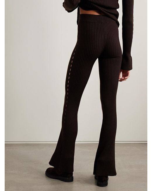 FLARED POINTELLE KNIT PANT SEA CHARM