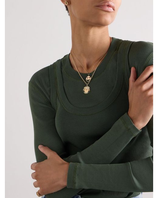 Alison Lou Natural Lover Kette Aus 14 Karat Mit Synthetischen Rubinen