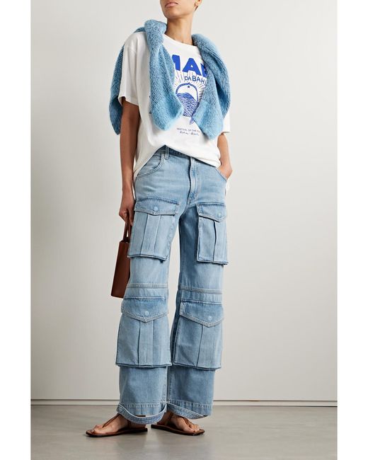 Agolde Blue Net Sustain Tex High-Rise Wide-Leg Organic Jeans