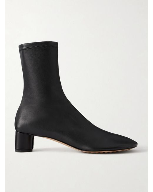 Bottega Veneta Black Cherry Leather Ankle Boots