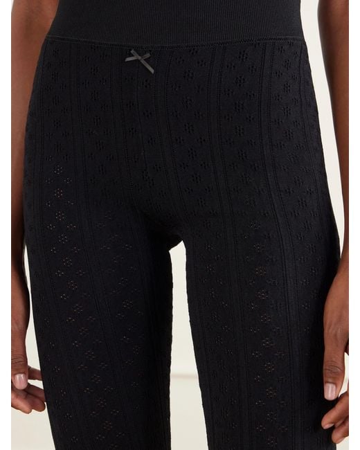 J.W. Anderson Blue Pointelle-Knit Stretch-Jersey Leggings