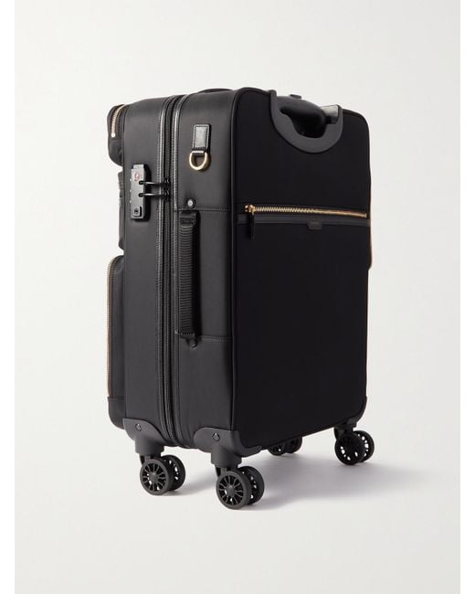 Anya Hindmarch Black Shorthaul Trolley Leather-Trimmed Econyl Suitcase