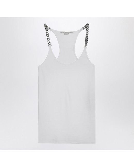 Stella McCartney White Tank Top With Chain Straps