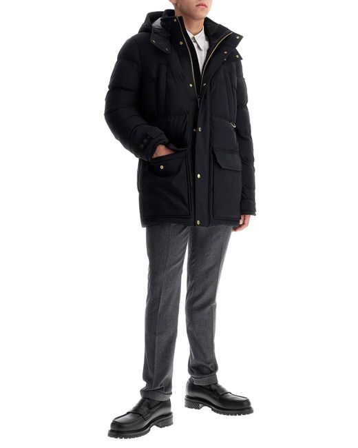 Moose Knuckles Black Valleyfield Down Jacket With Rem for men