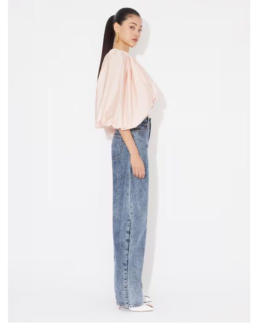 パンツ ALAIA ROUNDED PETAL PANTS ALAÏA NIGHT BLUE ROUND JEANS IN WOOL DENIM | ALAÏA SA
