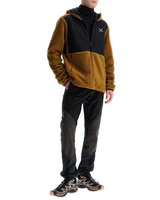 Montura Black Sherpa Zip Up Hoodie With Hood And for men