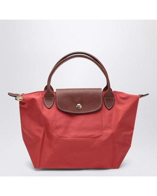 【関税&送料込】Longchamp Tomato Coloured Le Pliage Original Longchamp Tomato Le Pliage Original S Bag in Red | Lyst