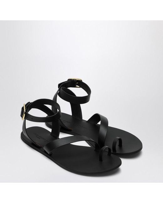 Manebí Black Leather Gladiator Style Sandals
