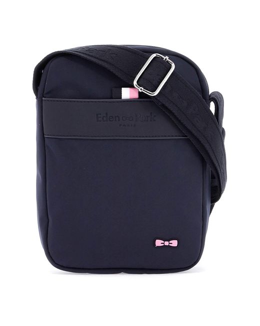 Eden Park Blue Navy Messenger Bag For Men With Zip And Front Pocket For Work for men