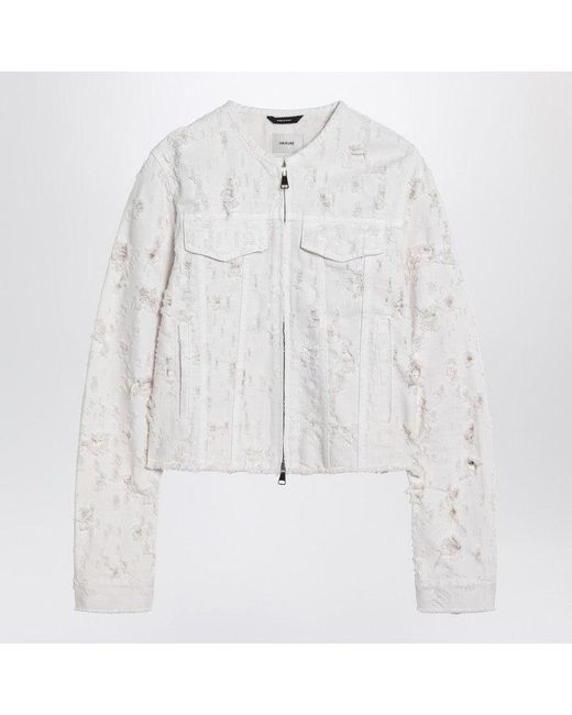 Haikure White Jacket With Rips