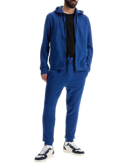 Boss Blue Regular Fit High Waisted Cotton Pants for men