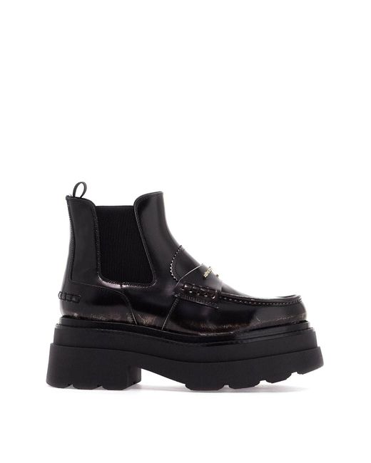 ブーツその他 Alexander Wang 'Carter Ankle Platform' Ankle Boots Carter 75mm Ankle Platform Boot in Rubber in BLACK