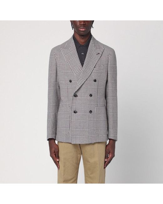 Tagliatore Gray Double-Breasted Jacket for men