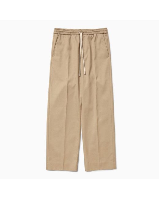 1989 STUDIO Natural Drawstring Trousers for men