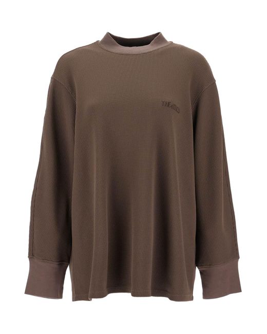 The Attico Brown Long-Sleeved Waffle Jersey T