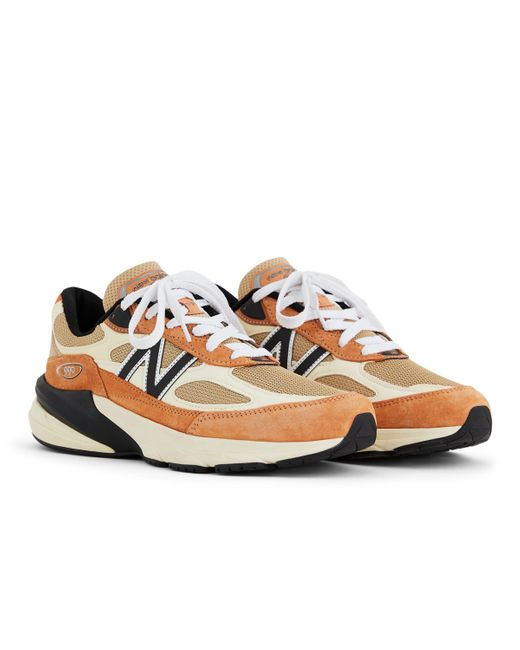 New Balance Multicolor Made In Usa 990v6 In Brown/orange Leather