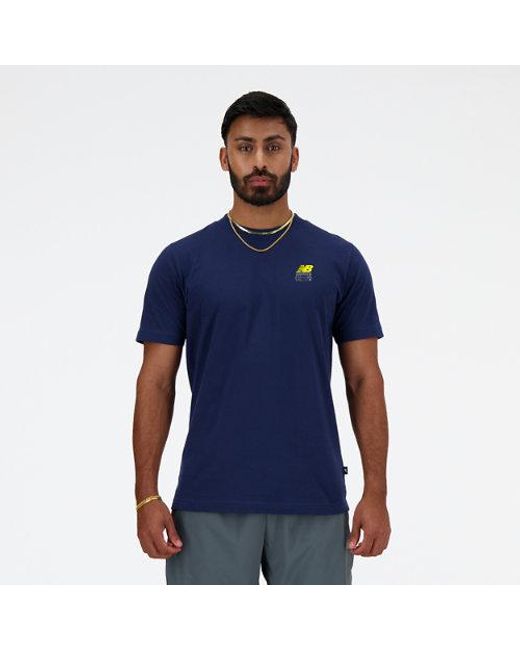 Homme Sport Essentials Bookshelf T-Shirt En, Cotton, Taille New Balance pour homme en coloris Blue
