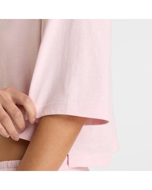 New Balance Pink Damen Logo Oversized Jersey T-Shirt