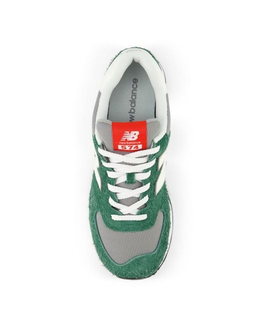 New Balance 574 In Green/white Suede/mesh for men
