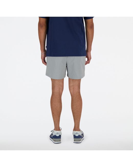 New Balance Blue Athletics Stretch Woven Short 5" In Polywoven for men