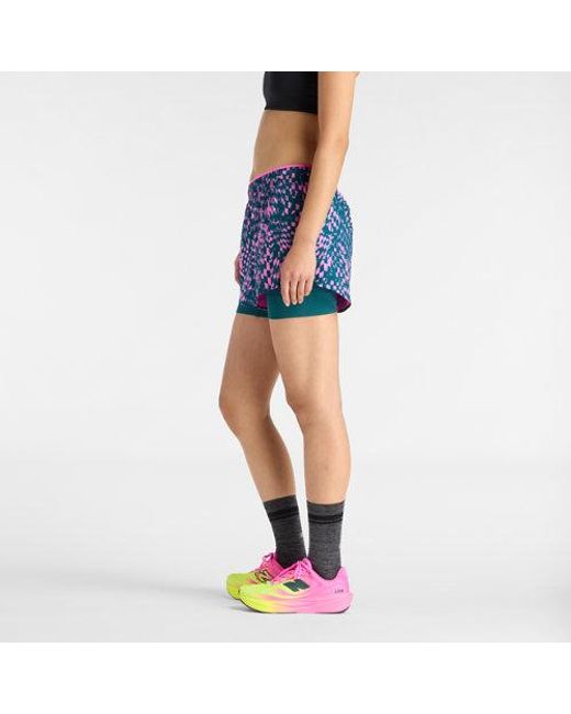 New Balance Blue London Edition Rc Printed 2-In-1 3" Short