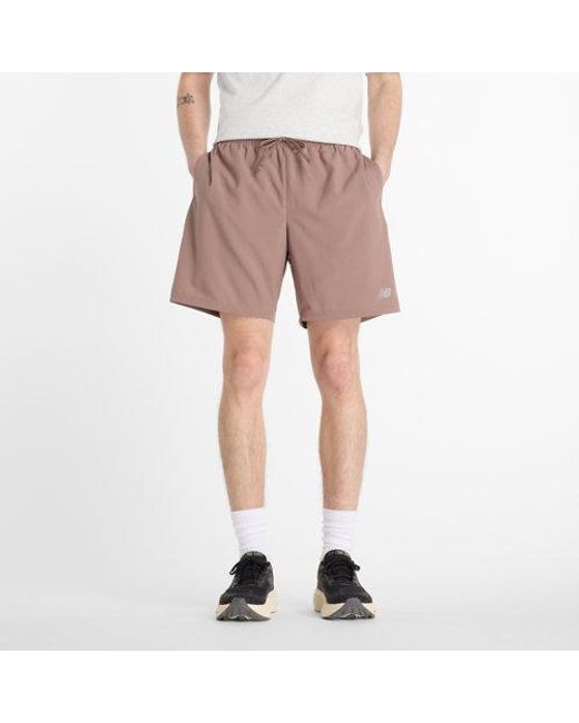 New Balance Pink Sport Essential Short 7" for men