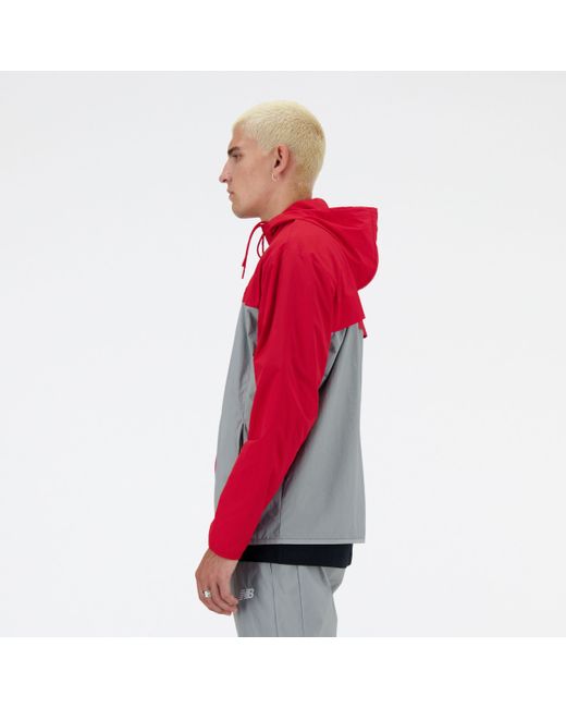 New Balance Athletics Woven Jacket In Red Polywoven for men