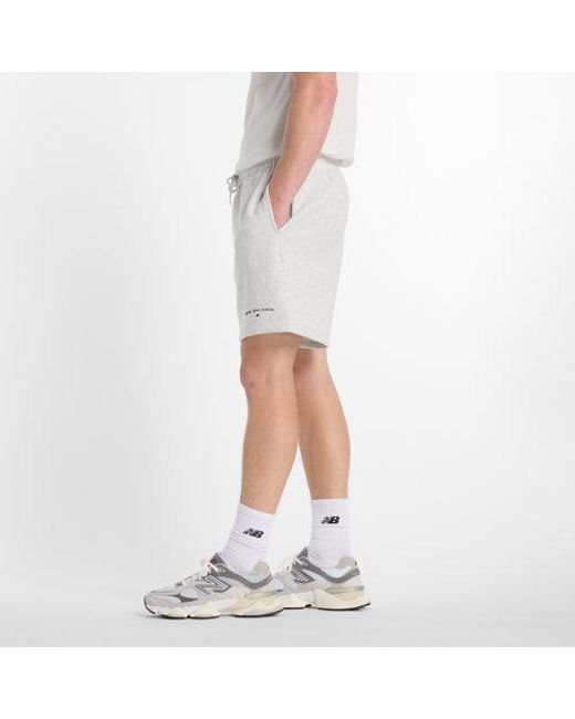 New Balance Gray Reimagined Fleece Graphic Short 7" for men