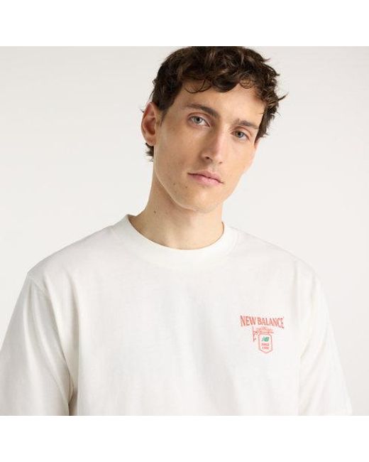 New Balance White Grab A Bite London T-Shirt for men