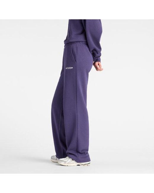 New Balance Purple Graphic Wide Leg Jogger