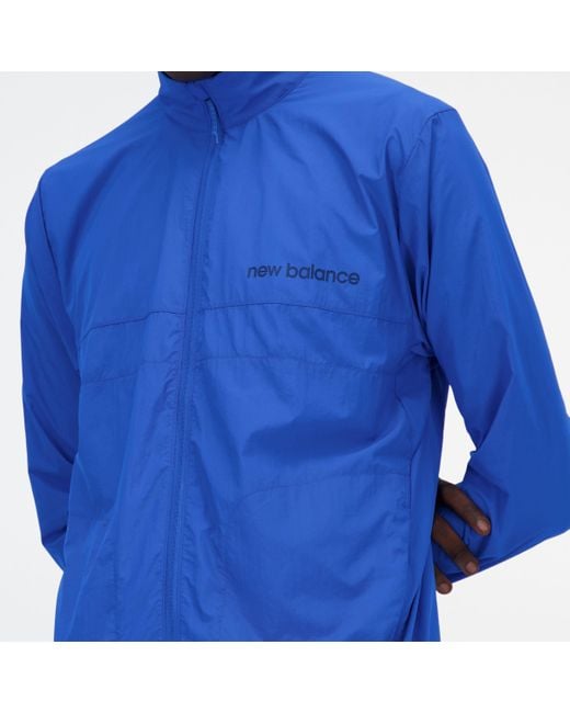 New Balance Blue Athletics Graphic Packable Jacket for men