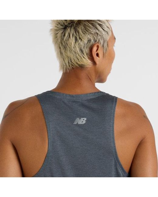 New Balance Blue Athletics Reflective Graphic Singlet for men