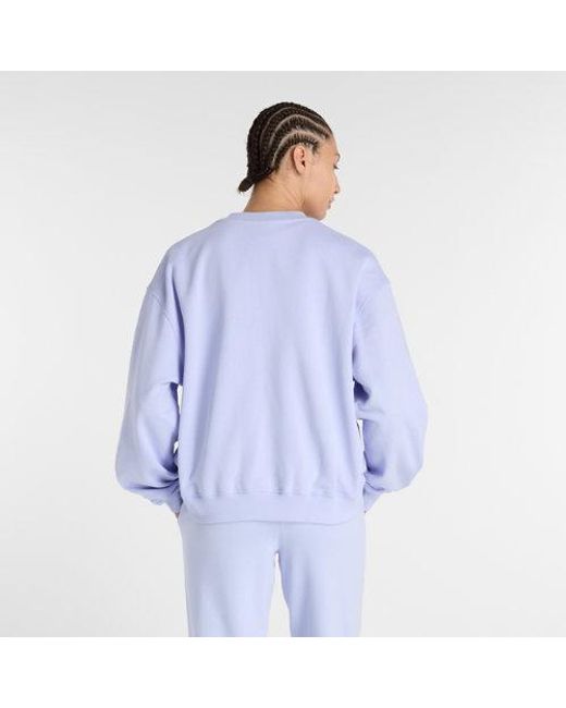 New Balance Blue Athletics French Terry Crew Shirt