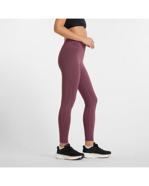 Mujer Nb Sleek High Rise Legging 27" Poly Knit, Talla New Balance de color Red
