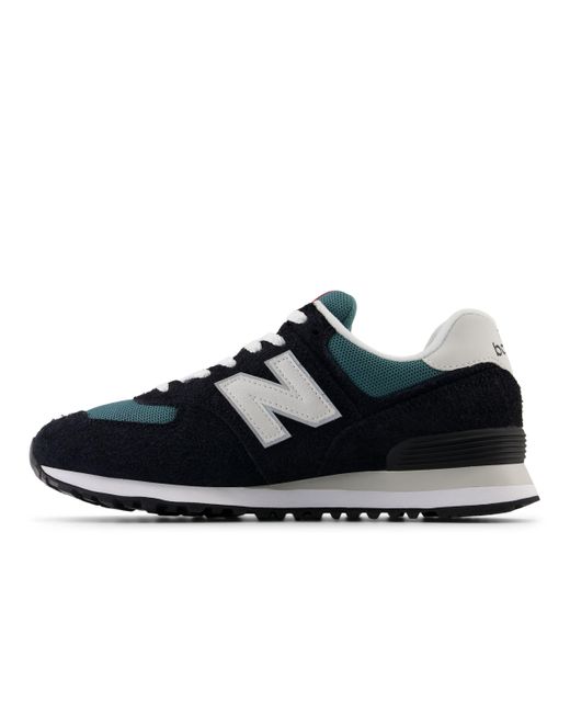 New Balance Blue 574 In Black/grey Suede/mesh for men