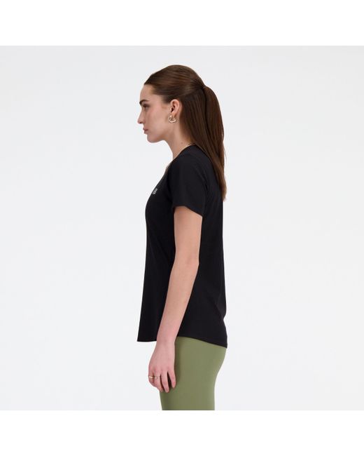 Jacquard slim t-shirt in nero di New Balance in Black