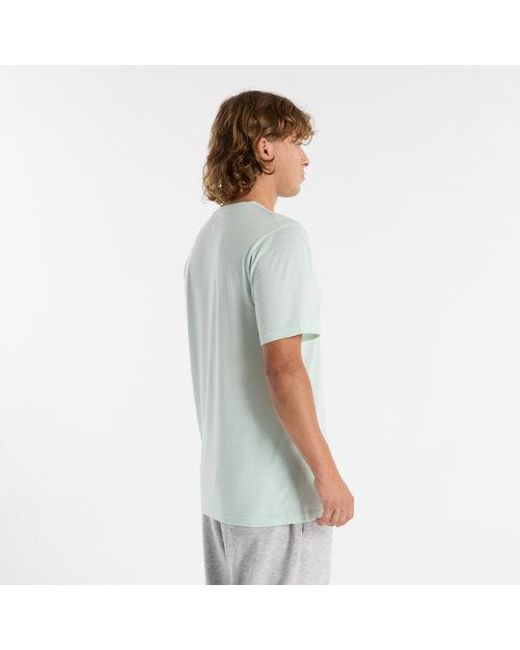 New Balance White Heathertech Athletic Gear T-Shirt for men