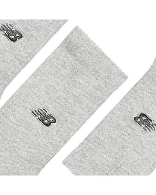 New Balance Gray Active Premium Crew 3 Pack Socks 3 Pack