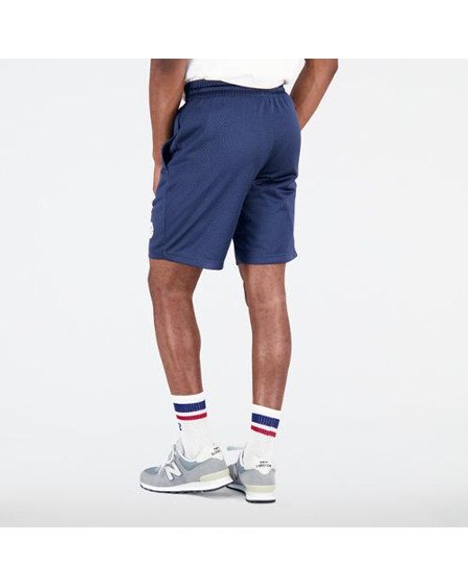 Homme Short Nb Hoops Essentials Fundamental En, Mesh, Taille New Balance pour homme en coloris Blue
