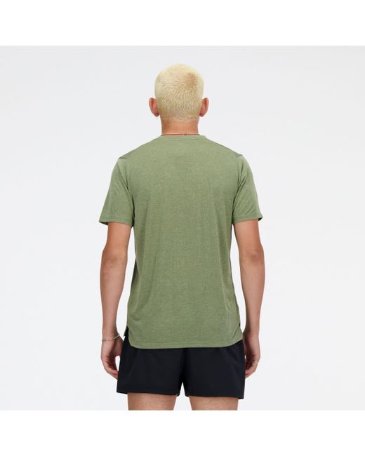 New Balance Athletics T-shirt In Green Poly Knit for men
