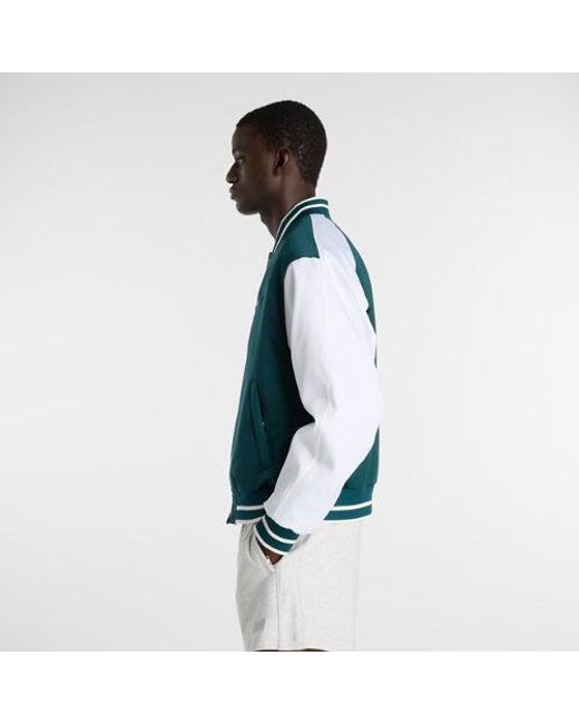 New Balance Green Athletics Varsity Jacket for men