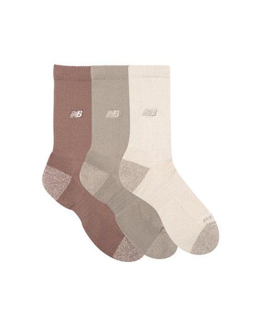 New Balance Brown Active Premium Crew 3 Pack Socks 3 Pack