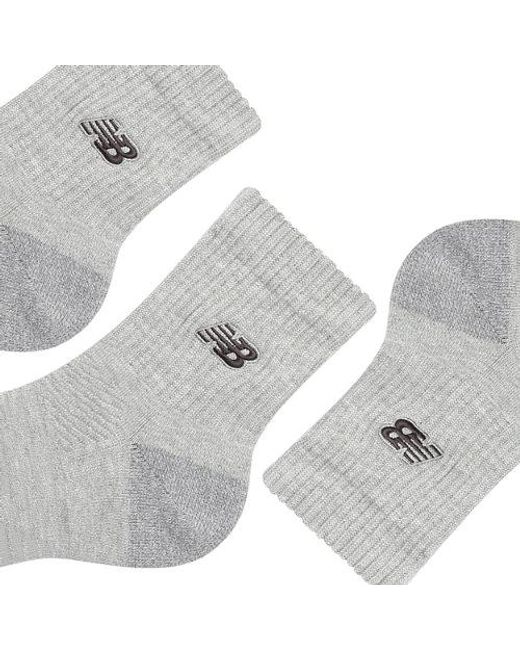 New Balance Gray Active Premium Qtr 3 Pack Socks 3 Pack