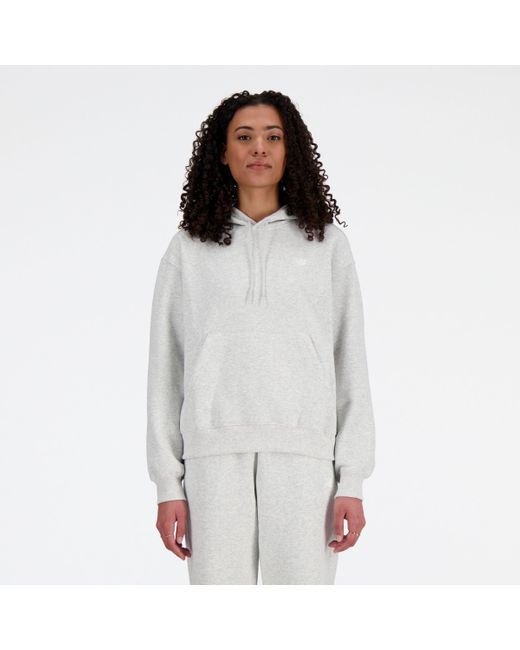 New Balance White Sport Essentials Fleece Hoodie