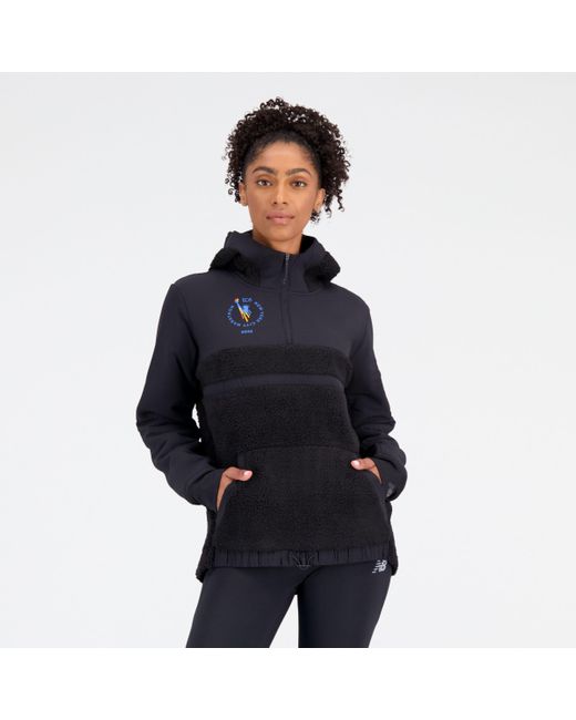 New Balance Nyc Marathon Q Speed Sherpa Anorak in Black (Blue) | Lyst